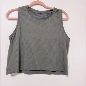 RARE Lululemon Swiftly Breathe Crop Tank Vancouver Sage Green Size 6 Medium